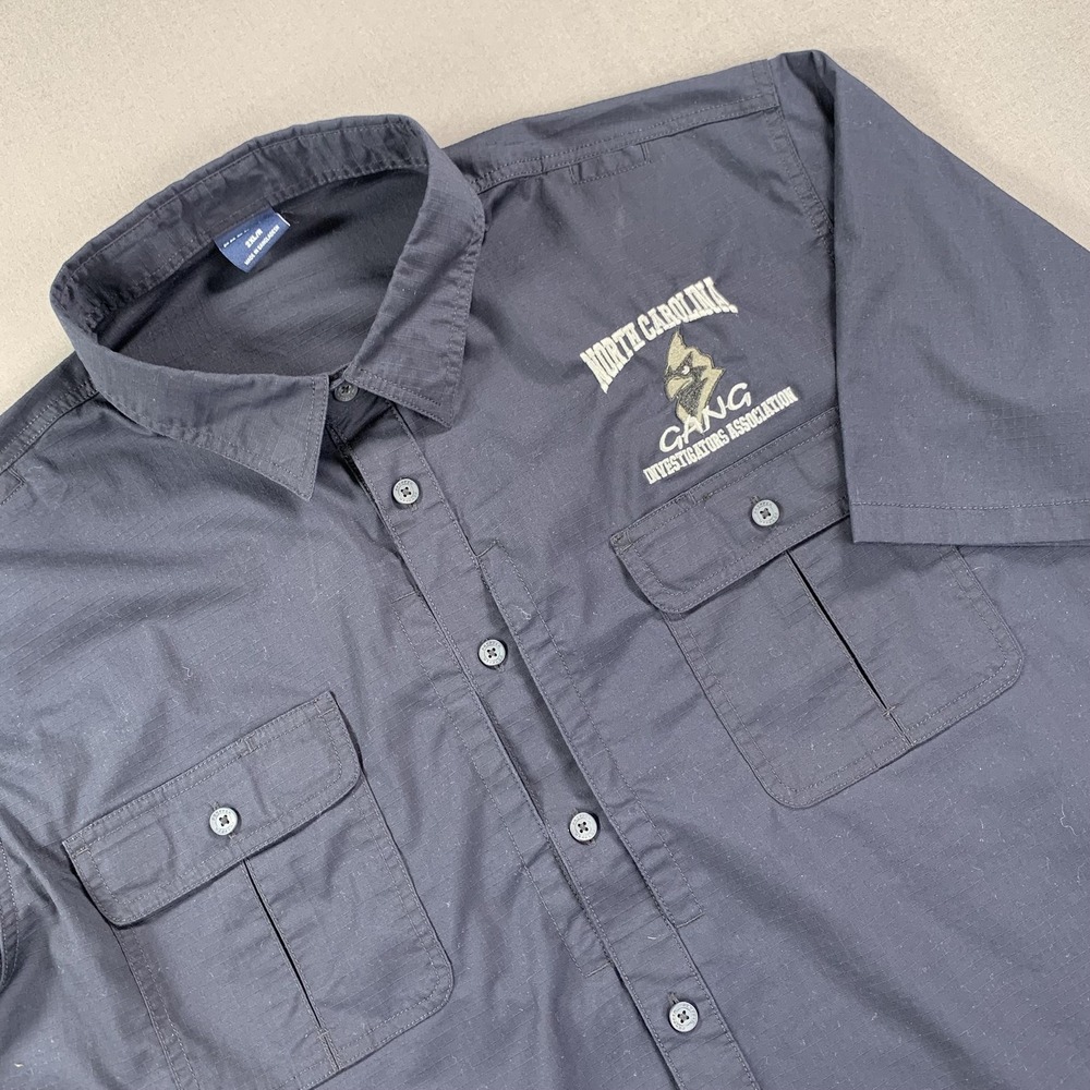 Propper Shirt Men 2XL North Carolina Button Up Utility Pocket Cardinal Navy Blue